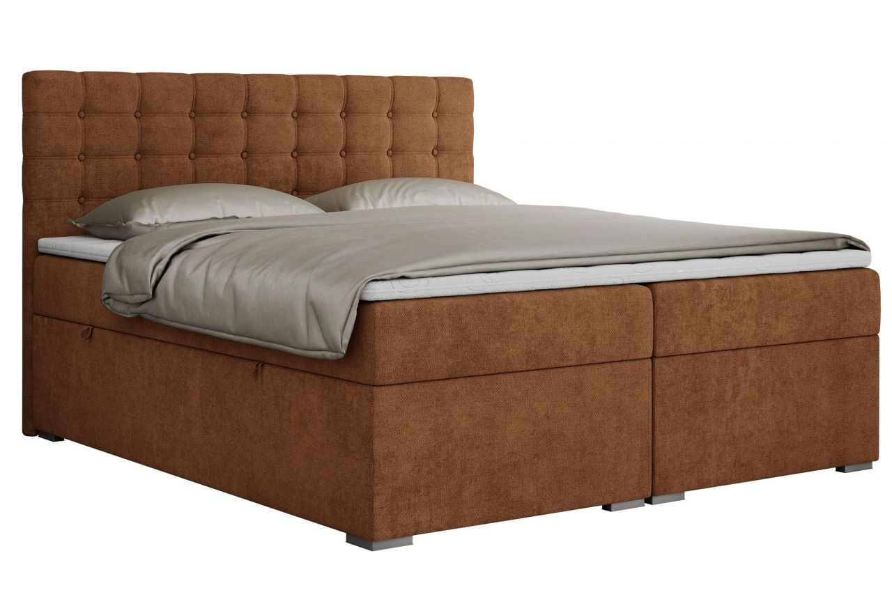 Łóżko kontynentalne SUSAN 120x200 - H4 - pomarańczowy, struktura