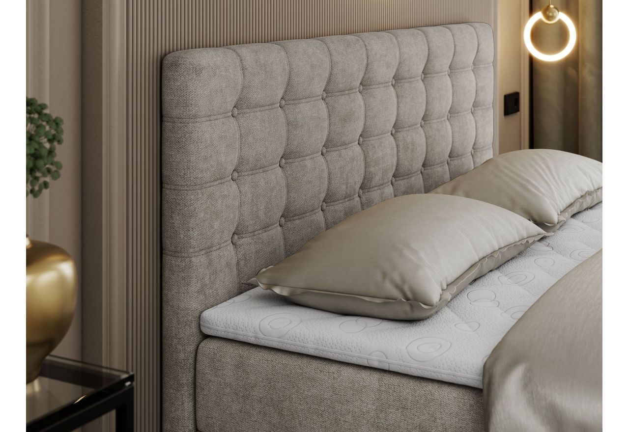 Łóżko kontynentalne SUSAN 140x200 - H3 - beżowy, struktura