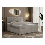 Łóżko kontynentalne SUSAN 200x200 - H3 - beżowy, struktura