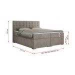 Łóżko kontynentalne SUSAN 200x200 - H3 - beżowy, struktura