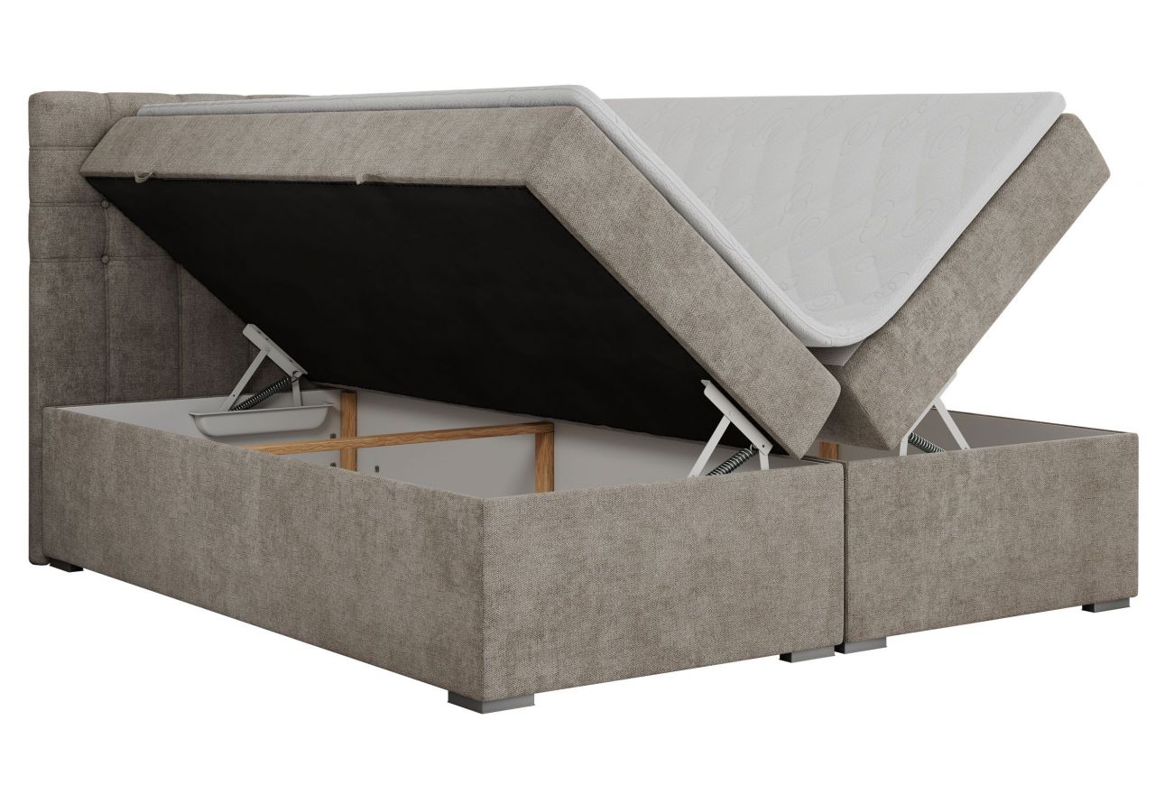 Łóżko kontynentalne SUSAN 200x200 - H3 - beżowy, struktura