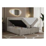 Łóżko kontynentalne SUSAN 200x200 - H4 - beżowy, struktura