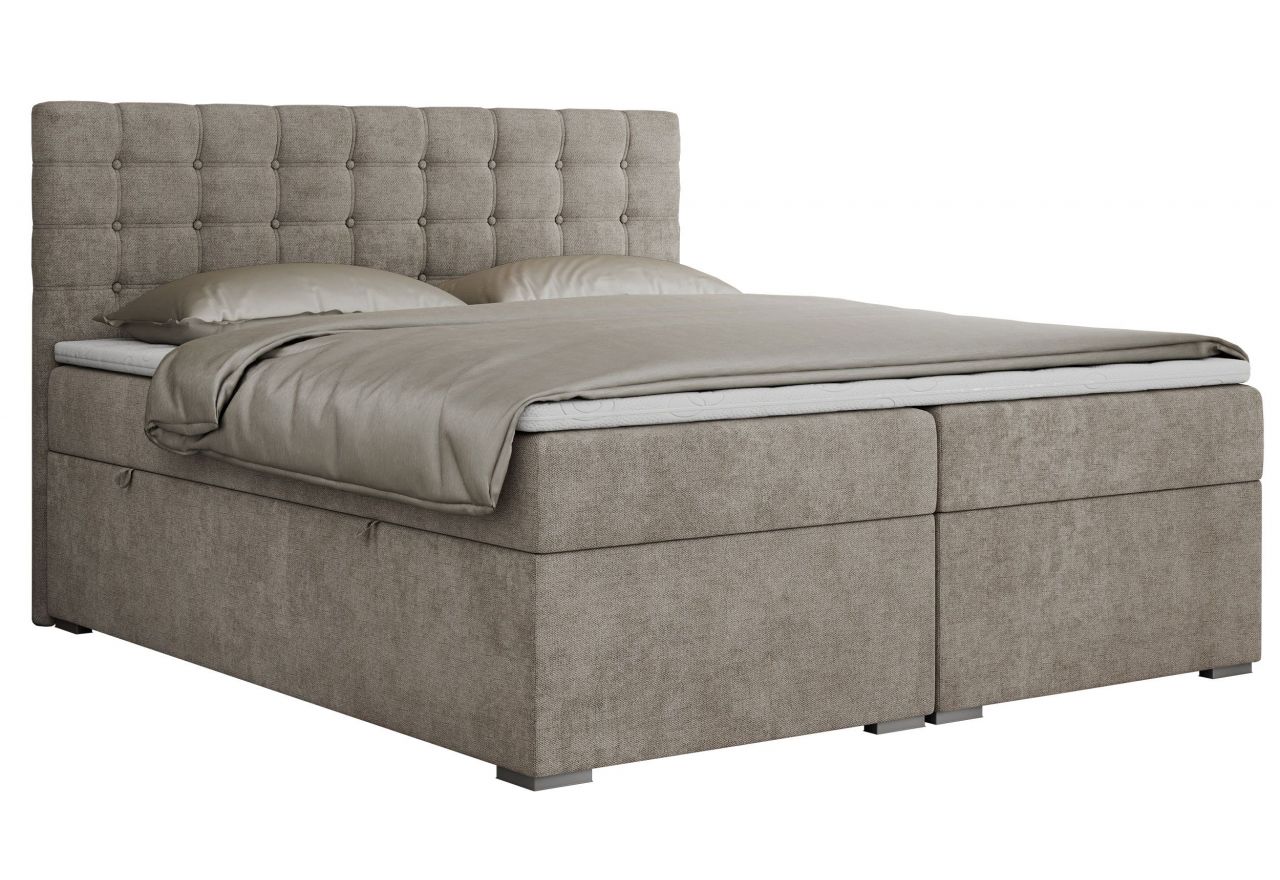 Łóżko kontynentalne SUSAN 200x200 - H4 - beżowy, struktura