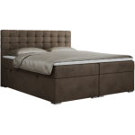 Łóżko kontynentalne SUSAN 140x200 - H3 - brązowy, welwet