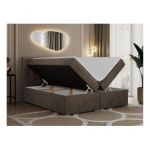 Łóżko kontynentalne SUSAN 200x200 - H3 - brązowy, welwet