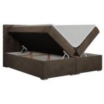 Łóżko kontynentalne SUSAN 200x200 - H3 - brązowy, welwet