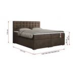 Łóżko kontynentalne SUSAN 140x200 - H4 - brązowy, welwet