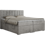 Łóżko kontynentalne SUSAN 200x200 - H3 - jasnoszary, welwet