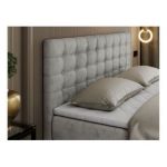 Łóżko kontynentalne SUSAN 200x200 - H3 - jasnoszary, welwet