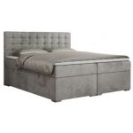 Łóżko kontynentalne SUSAN 120x200 - H4 - jasnoszary, welwet