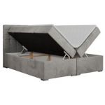 Łóżko kontynentalne SUSAN 180x200 - H4 - jasnoszary, welwet