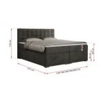 Łóżko kontynentalne SUSAN 120x200 - H3 - ciemnoszary, welwet