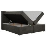 Łóżko kontynentalne SUSAN 140x200 - H3 - ciemnoszary, welwet