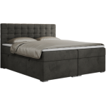 Łóżko kontynentalne SUSAN 180x200 - H4 - ciemnoszary, welwet