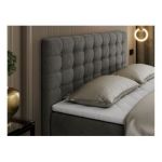 Łóżko kontynentalne SUSAN 180x200 - H4 - ciemnoszary, welwet