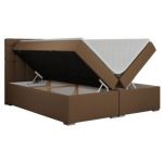 Łóżko kontynentalne SUSAN 180x200 - H3 - brązowy, ekoskóra