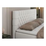 Łóżko kontynentalne PERA 120x200 - H3 - biały, ekoskóra