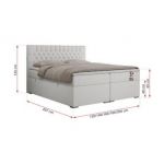 Łóżko kontynentalne PERA 140x200 - H3 - biały, ekoskóra