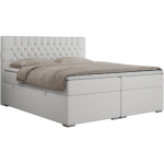 Łóżko kontynentalne PERA 160x200 - H3 - biały, ekoskóra