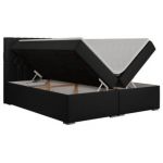 Łóżko kontynentalne PERA 120x200 - H3 - czarny, ekoskóra