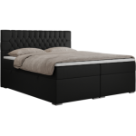Łóżko kontynentalne PERA 140x200 - H4 - czarny, ekoskóra