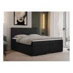 Łóżko kontynentalne PERA 180x200 - H4 - czarny, ekoskóra