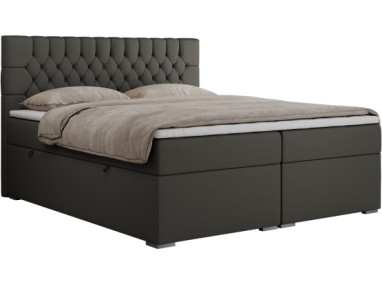 Łóżko kontynentalne PERA 120x200 - H3 - ciemnoszary, ekoskóra