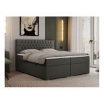 Łóżko kontynentalne PERA 180x200 - H3 - ciemnoszary, ekoskóra