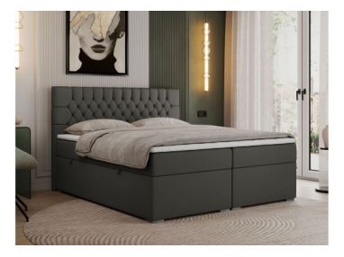 Łóżko kontynentalne PERA 160x200 - H4 - ciemnoszary, ekoskóra