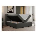 Łóżko kontynentalne PERA 200x200 - H4 - ciemnoszary, ekoskóra