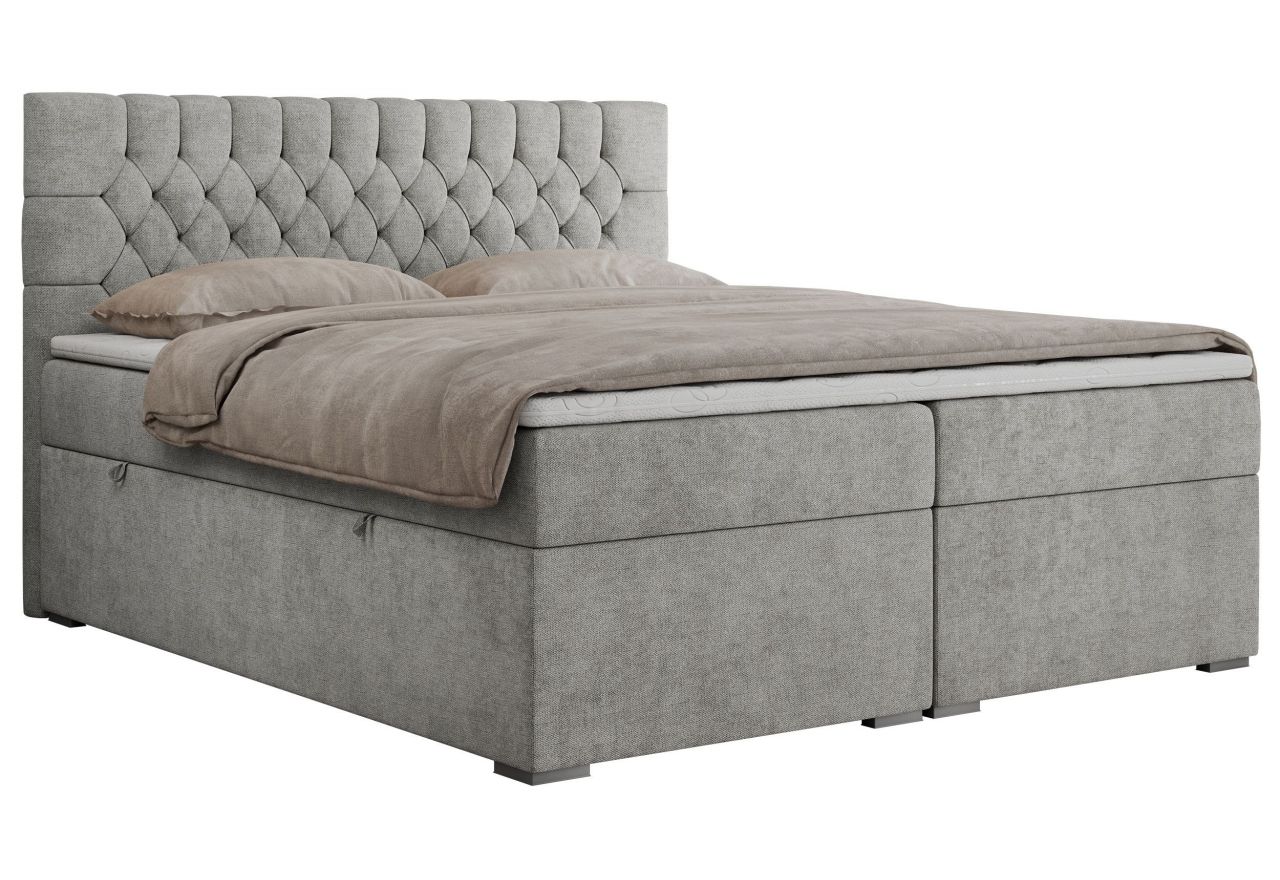 Łóżko kontynentalne PERA 140x200 - H3 - jasnoszary, struktura