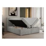 Łóżko kontynentalne PERA 160x200 - H3 - jasnoszary, struktura