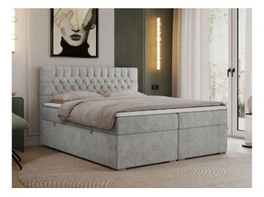 Łóżko kontynentalne PERA 120x200 - H4 - jasnoszary, struktura