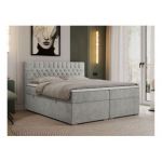 Łóżko kontynentalne PERA 140x200 - H4 - jasnoszary, struktura