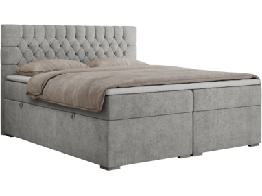 Łóżko kontynentalne PERA 160x200 - H4 - jasnoszary, struktura