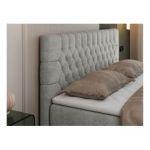 Łóżko kontynentalne PERA 200x200 - H4 - jasnoszary, struktura