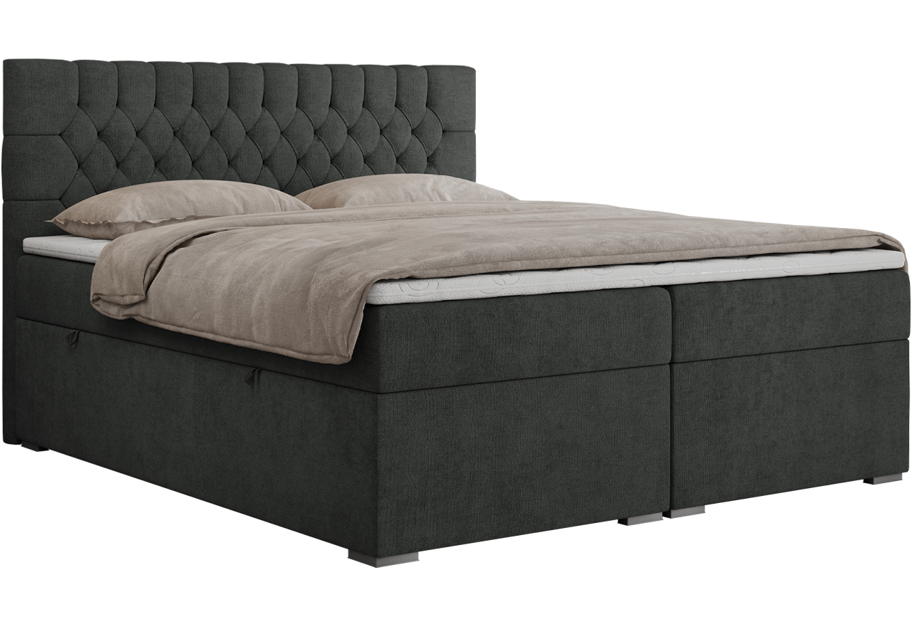 Łóżko kontynentalne PERA 160x200 - H3 - ciemnoszary, struktura