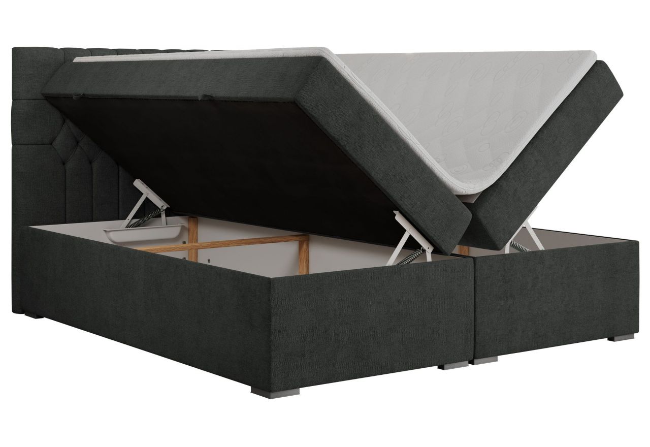 Łóżko kontynentalne PERA 180x200 - H3 - ciemnoszary, struktura