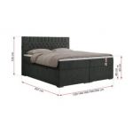 Łóżko kontynentalne PERA 120x200 - H4 - ciemnoszary, struktura