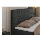 Łóżko kontynentalne PERA 140x200 - H4 - ciemnoszary, struktura