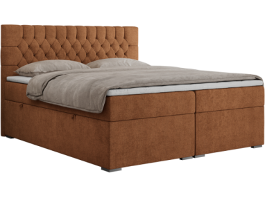 Łóżko kontynentalne PERA 140x200 - H3 - pomarańczowy, struktura