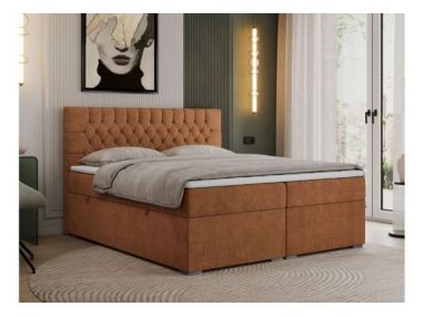 Łóżko kontynentalne PERA 160x200 - H3 - pomarańczowy, struktura