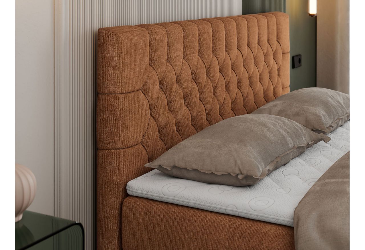 Łóżko kontynentalne PERA 180x200 - H3 - pomarańczowy, struktura