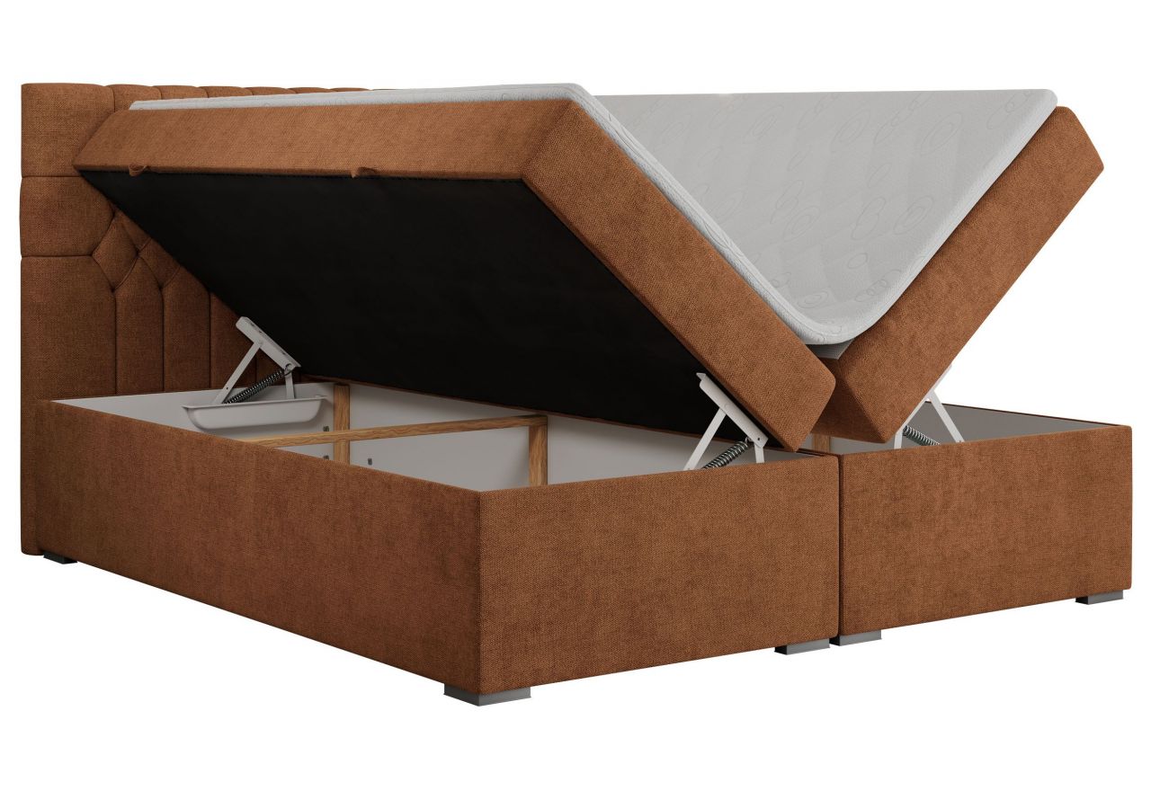 Łóżko kontynentalne PERA 120x200 - H4 - pomarańczowy, struktura