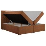 Łóżko kontynentalne PERA 180x200 - H4 - pomarańczowy, struktura