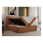 Łóżko kontynentalne PERA 200x200 - H4 - pomarańczowy, struktura