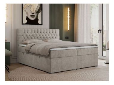 Łóżko kontynentalne PERA 140x200 - H3 - beżowy, struktura