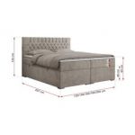 Łóżko kontynentalne PERA 200x200 - H3 - beżowy, struktura