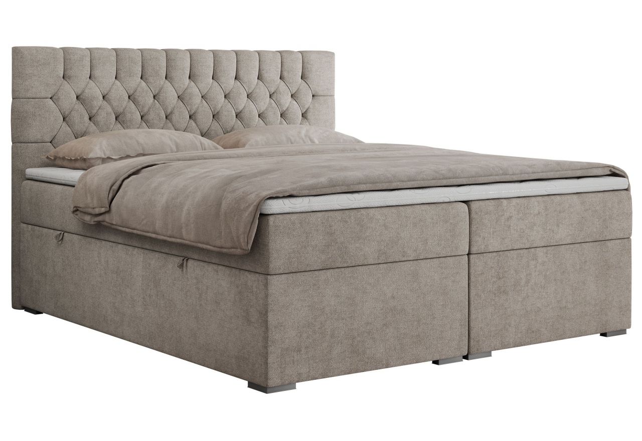 Łóżko kontynentalne PERA 180x200 - H4 - beżowy, struktura