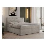 Łóżko kontynentalne PERA 200x200 - H4 - beżowy, struktura